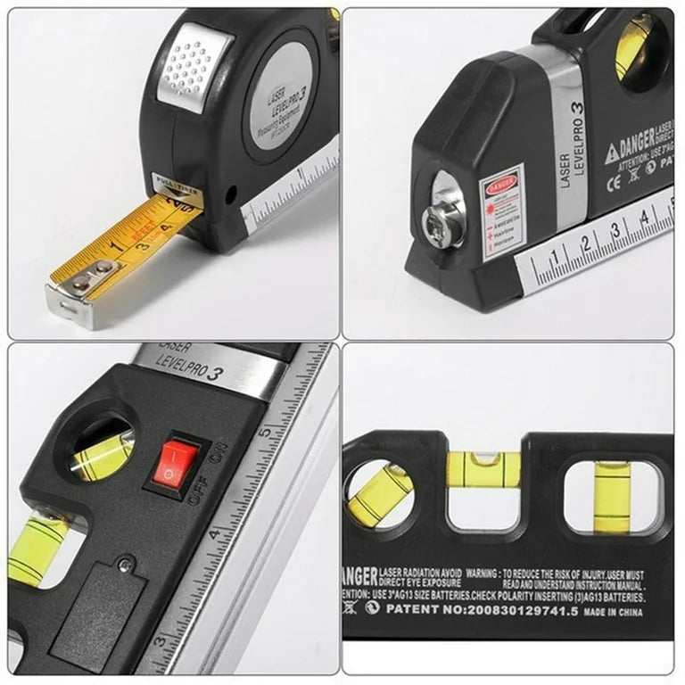 Professional 5-in-1 Laser Level with Ruler, Scale & Triple Spirit Level