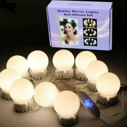 LED Mirror Lights Make Up Vanity Mirror Light with 10 Light for Makeup Dressing Table - REVEL.PK