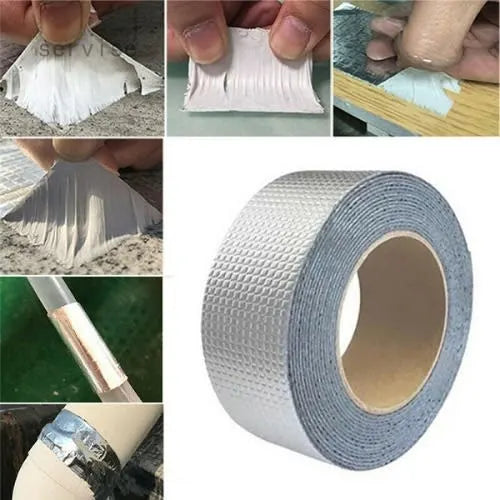Aluminum Foil Thickened Butyl Waterproof Tape Roof Duct Repair Adhesive Tape 1.5M - REVEL.PK