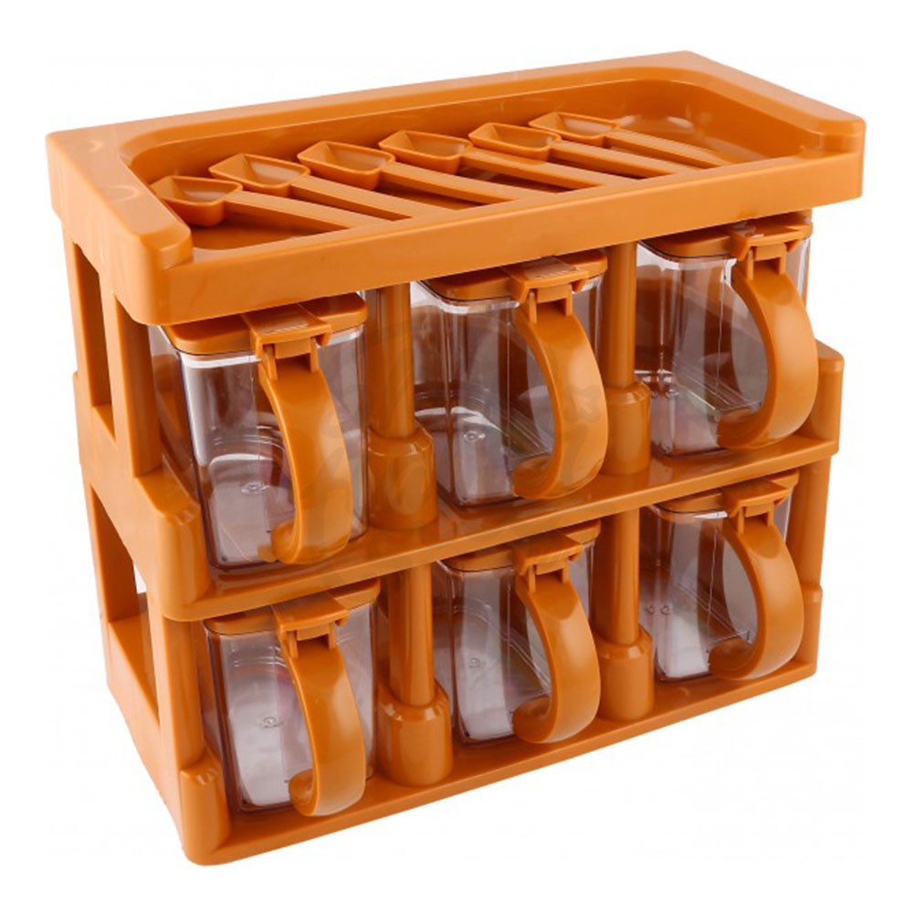 Master Chef 2-Tier Spice Rack With 6 Spice Jars - REVEL.PK
