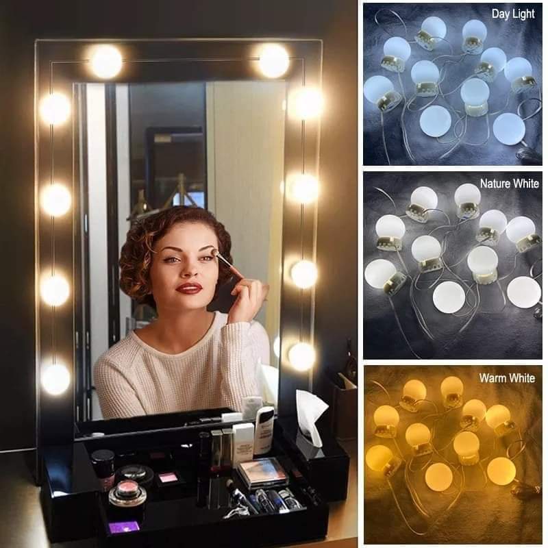 LED Mirror Lights Make Up Vanity Mirror Light with 10 Light for Makeup Dressing Table - REVEL.PK