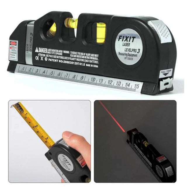 Professional 5-in-1 Laser Level with Ruler, Scale & Triple Spirit Level