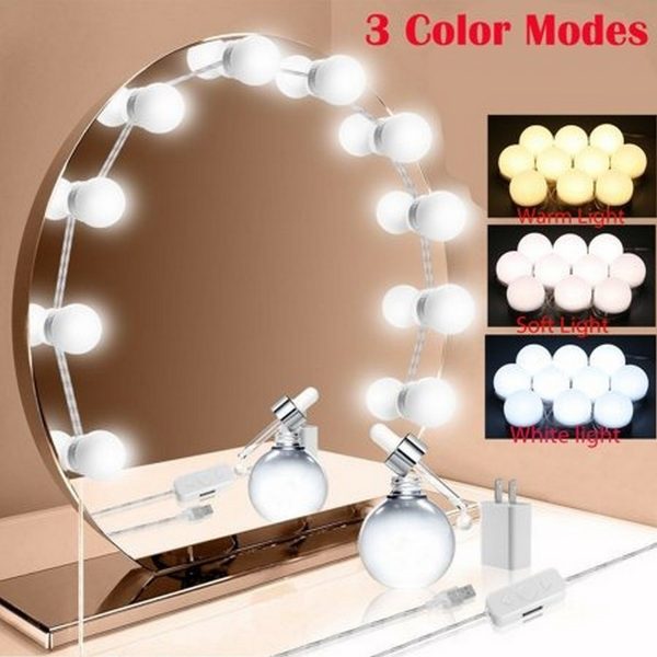 LED Mirror Lights Make Up Vanity Mirror Light with 10 Light for Makeup Dressing Table - REVEL.PK