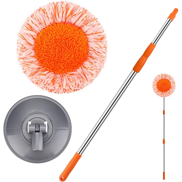 High quality 360 degree rotating floor mop, wall cleaner with long handle cleaning tool - REVEL.PK