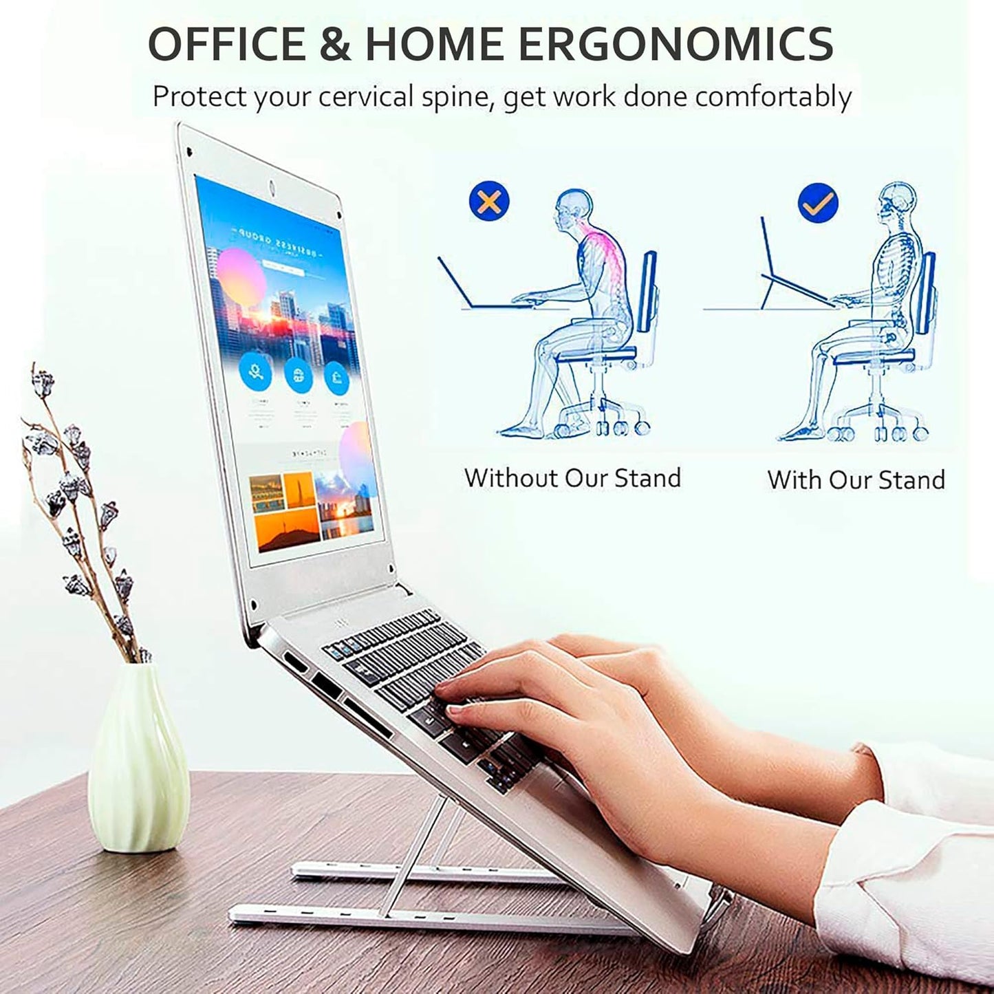 Aluminium Foldable Laptop Stand (FREE HOME DELIVERY)