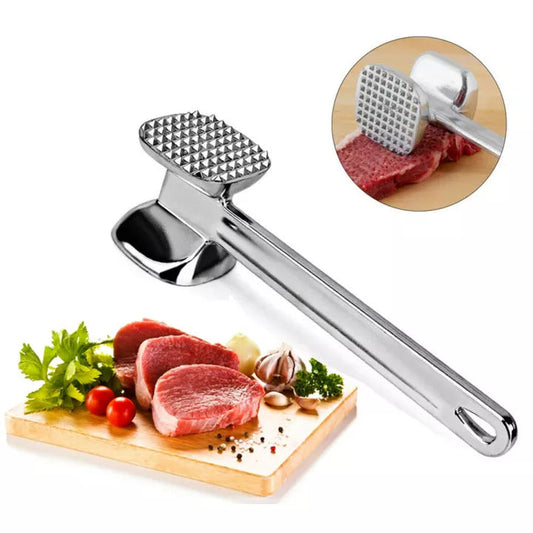 Meat Mallet Tenderizer Steak Hammer Kitchen Tool Aluminum Metal Sliver - REVEL.PK
