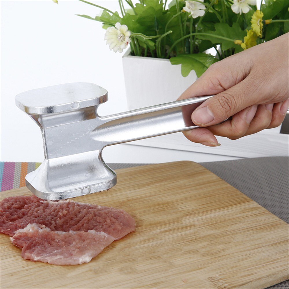 Meat Mallet Tenderizer Steak Hammer Kitchen Tool Aluminum Metal Sliver - REVEL.PK