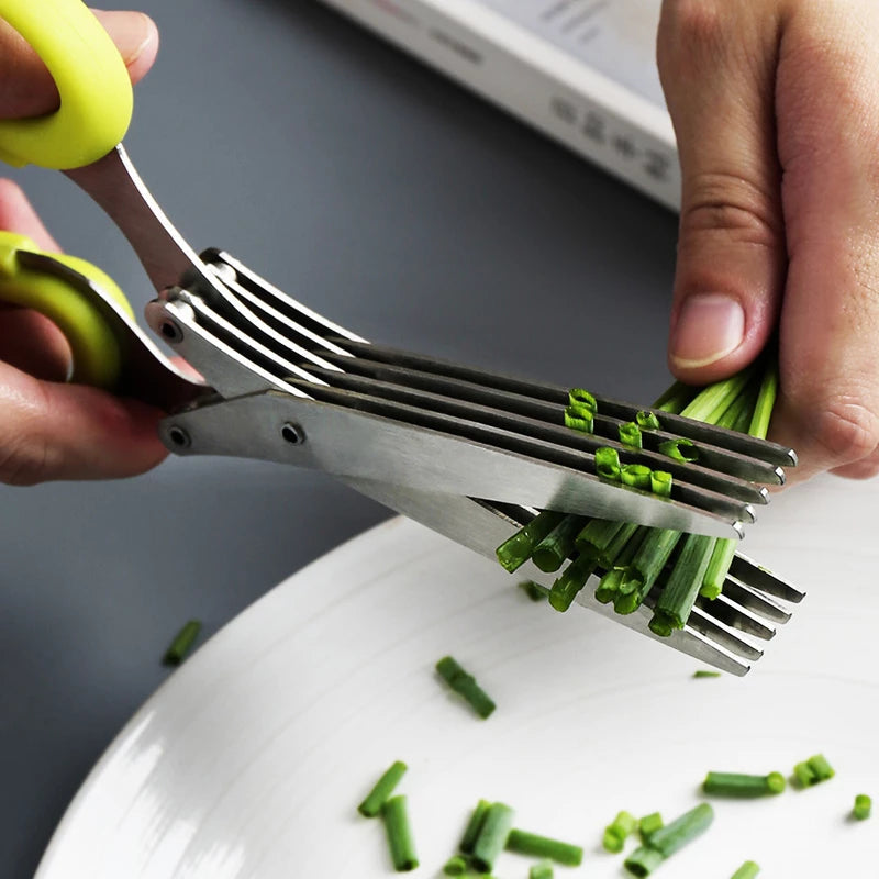 5 Layered Stainless Steel Vegetable Scissor Cutter - REVEL.PK