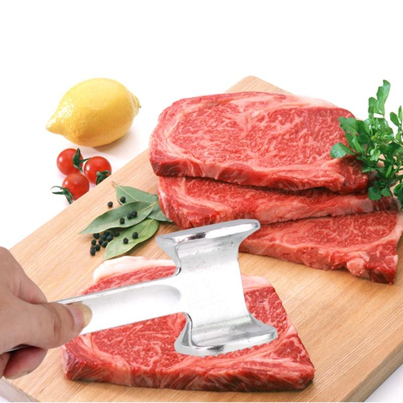 Meat Mallet Tenderizer Steak Hammer Kitchen Tool Aluminum Metal Sliver - REVEL.PK