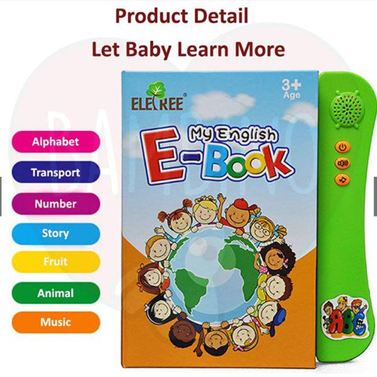 English Reading Musical Electronic Book, Early Education Activity Book with Sound & Music Features for Toddler Kids - REVEL.PK