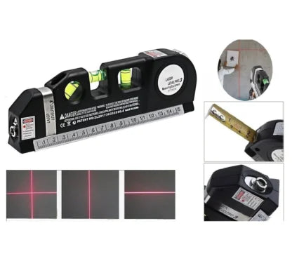 Professional 5-in-1 Laser Level with Ruler, Scale & Triple Spirit Level