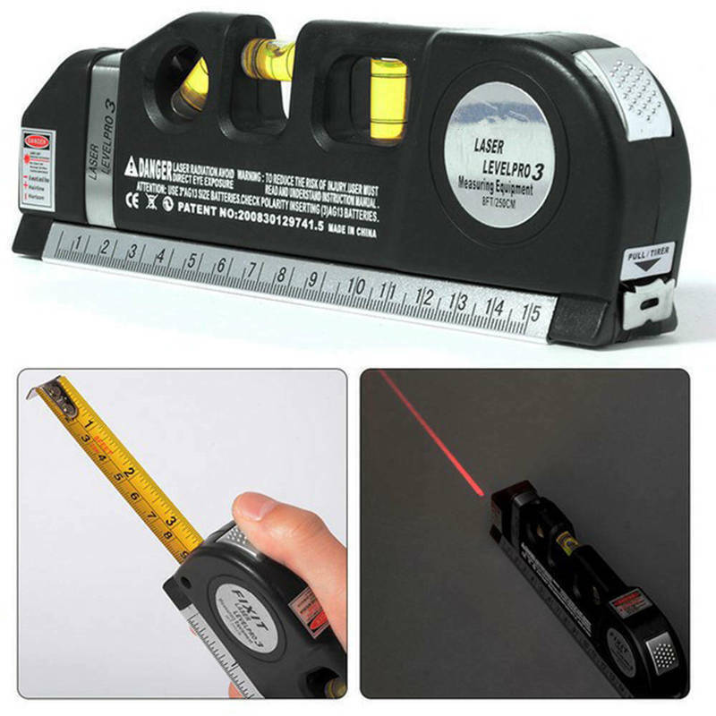 Professional 5-in-1 Laser Level with Ruler, Scale & Triple Spirit Level