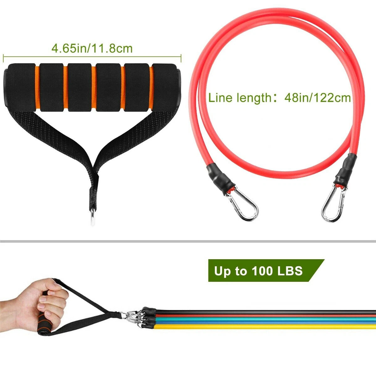 11Pcs Fitness Resistance Bands Set (WITH FREE HOME DELIVERY)