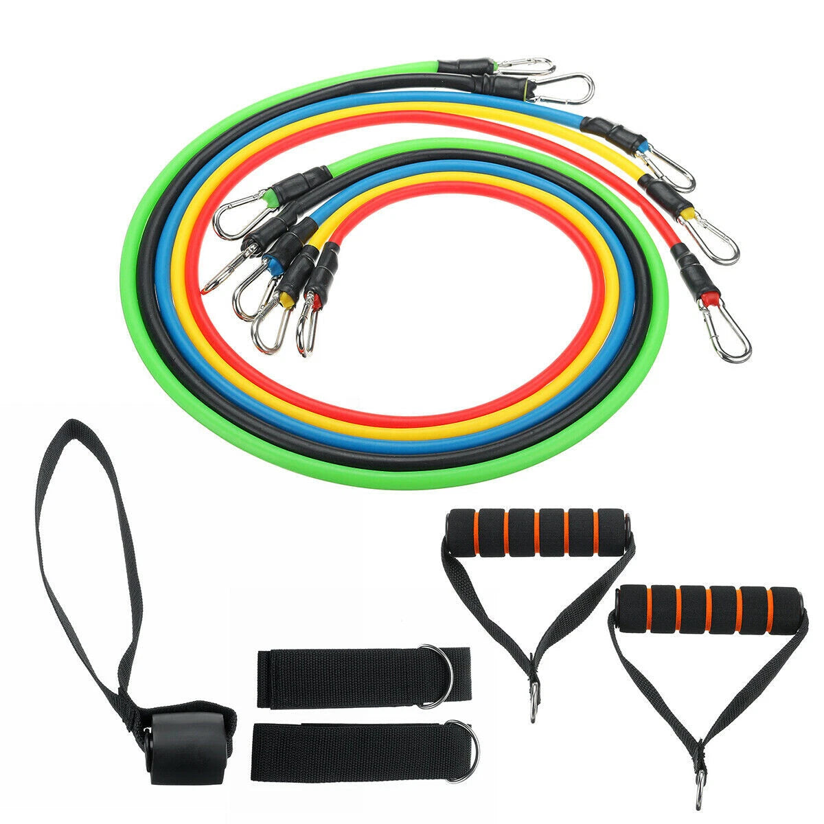 11Pcs Fitness Resistance Bands Set (WITH FREE HOME DELIVERY)