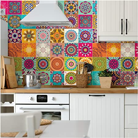 Pack of 24 pieces Tile Stickers for Home Decor for Walls Self Adhesive Tile Stickers