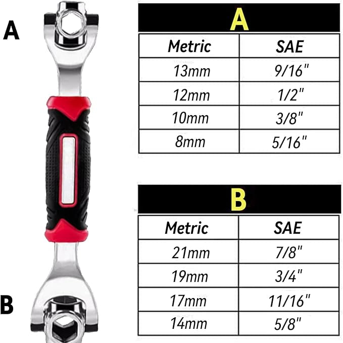 🔧 8-in-1 Universal Socket Wrench – 360° Rotating Tool