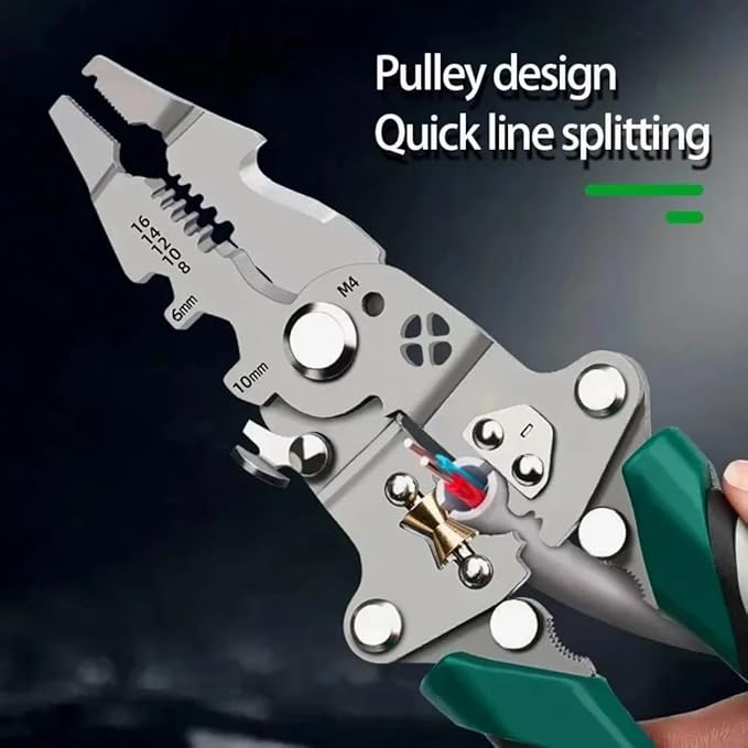 🔧 9-in-1 Multi-Function Wire Stripper & Crimping Tool