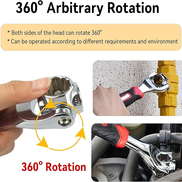 🔧 8-in-1 Universal Socket Wrench – 360° Rotating Tool