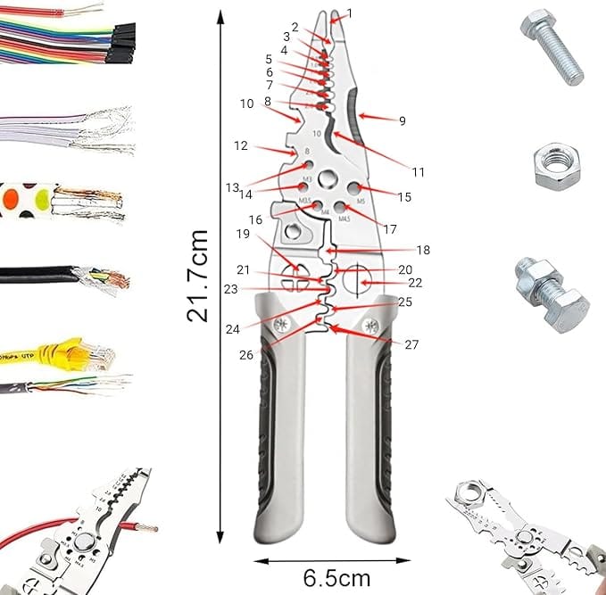 (Free Delivery) Multifunctional Wire Stripper Crimper Cable Cutter 🧰