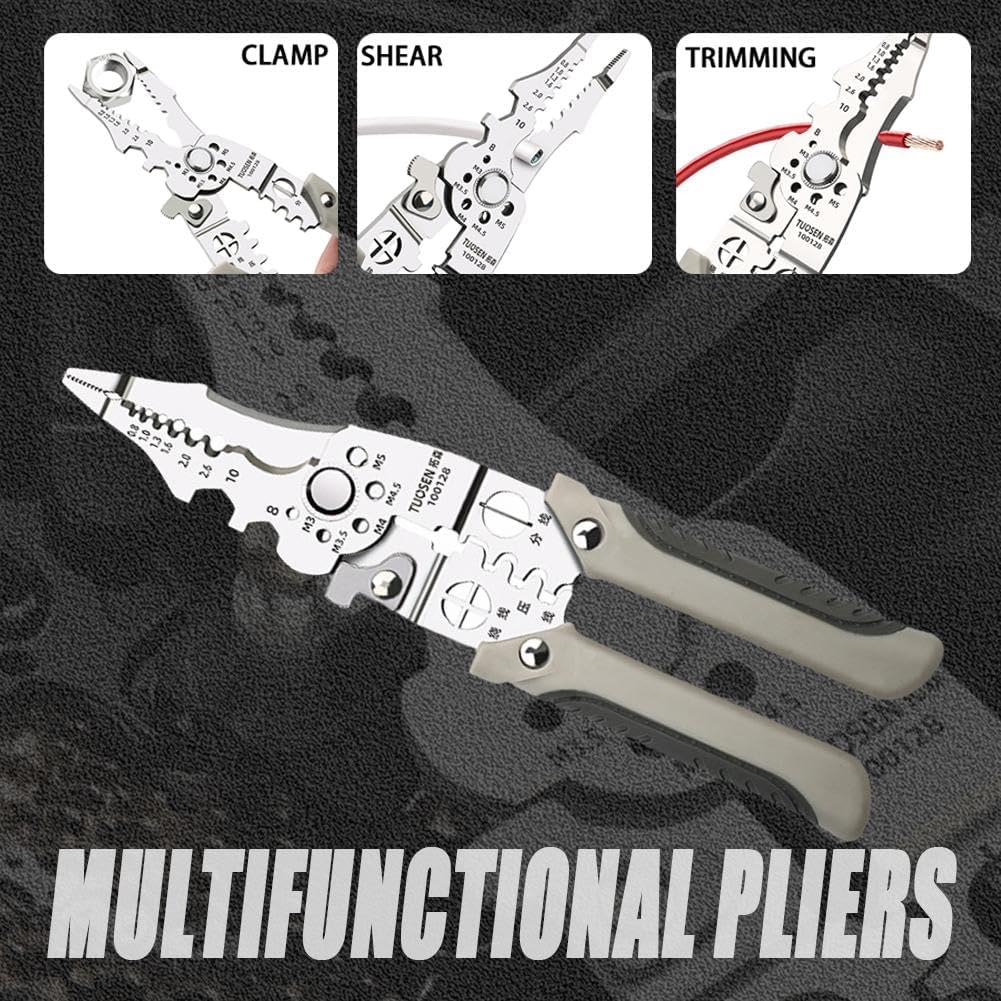 (Free Delivery) Multifunctional Wire Stripper Crimper Cable Cutter 🧰