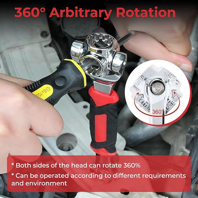 |FREE DELIVERY|🔧 8-in-1 Universal Socket Wrench – 360° Rotating Tool