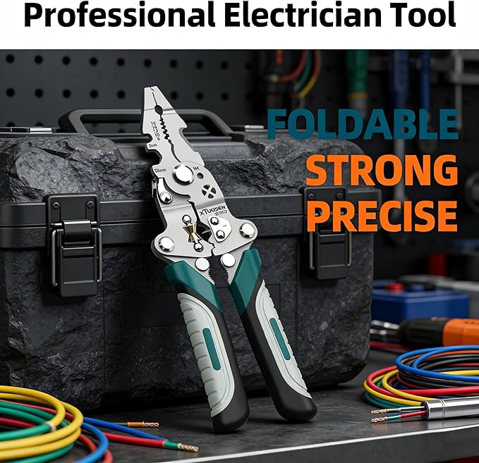 🔧 9-in-1 Multi-Function Wire Stripper & Crimping Tool