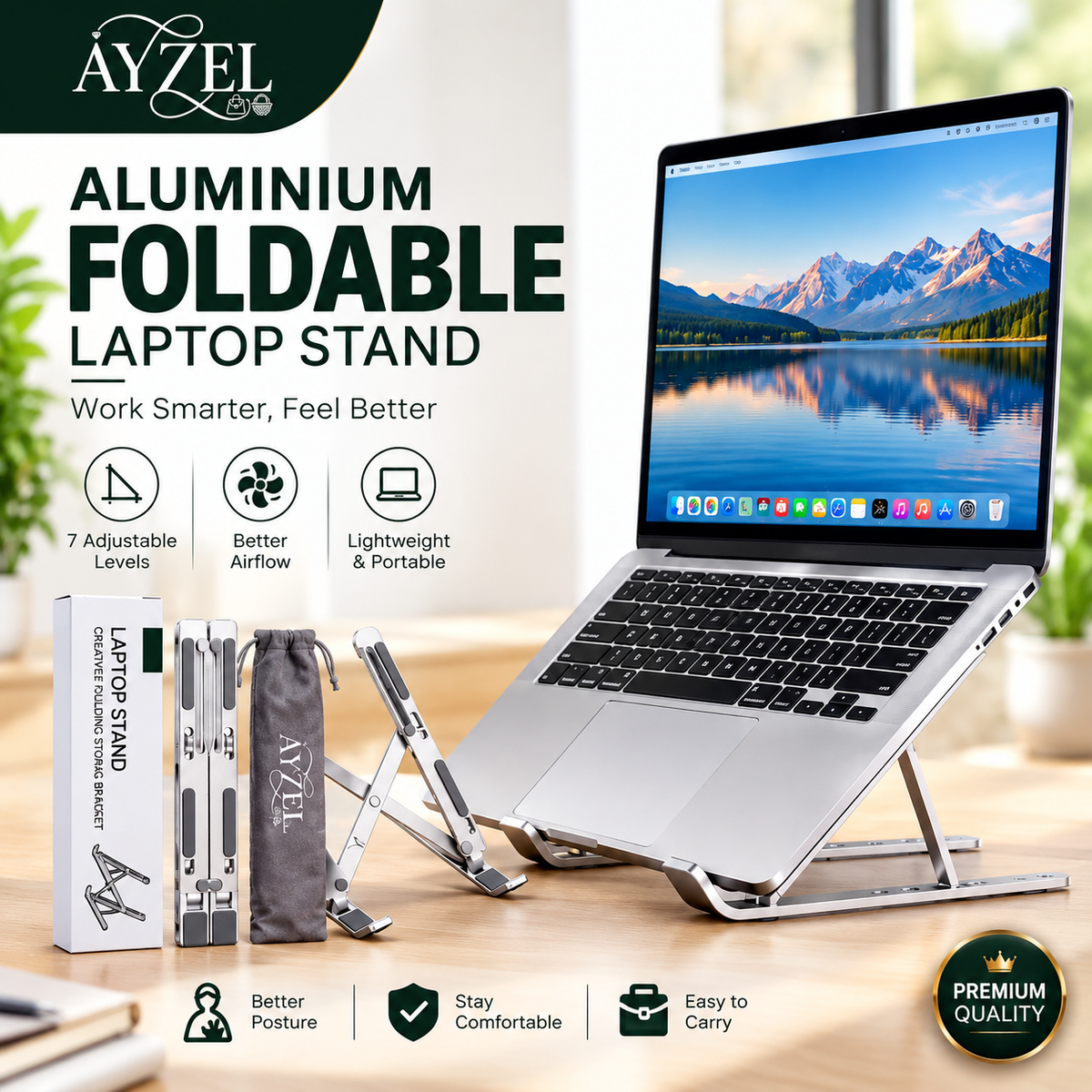 |FREE DELIVERY| Aluminium Foldable Laptop Stand