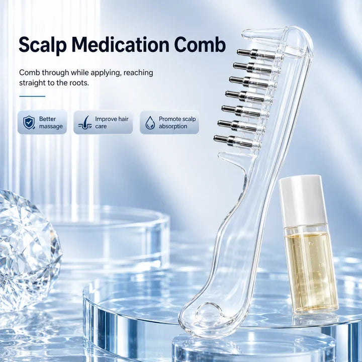 |FREE DELIVERY| Transparent Essential Oil Applicator & Scalp Massager Comb
