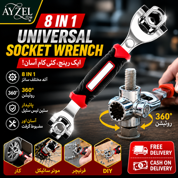 |FREE DELIVERY|🔧 8-in-1 Universal Socket Wrench – 360° Rotating Tool