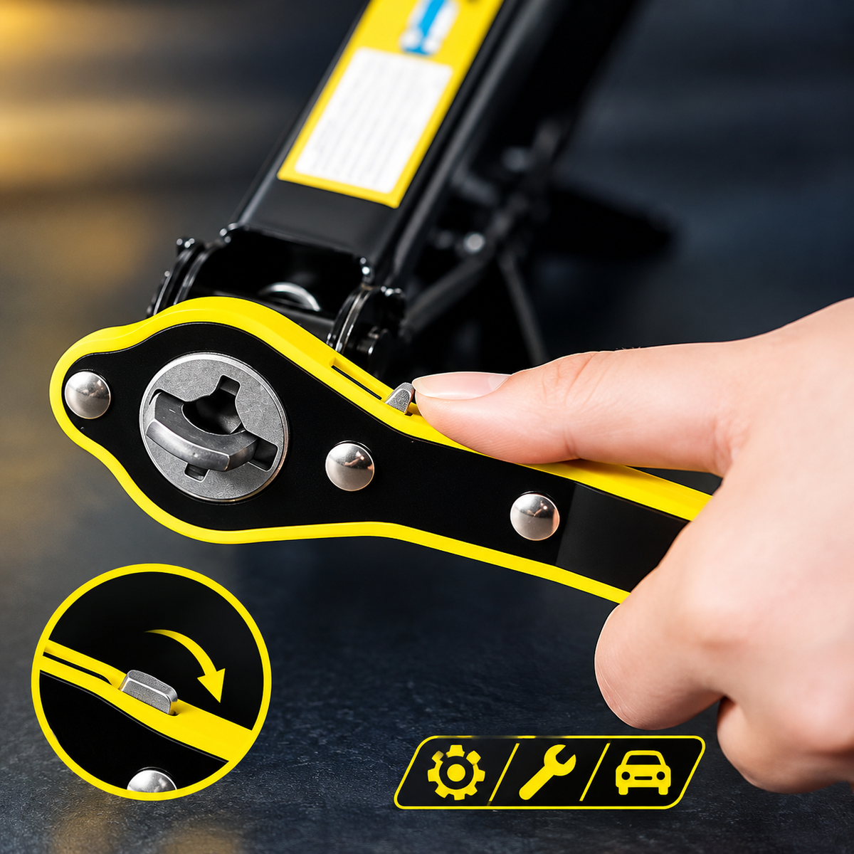 |FREE DELIVERY| Universal Car Jack Ratchet Wrench 360° Swivel Tool