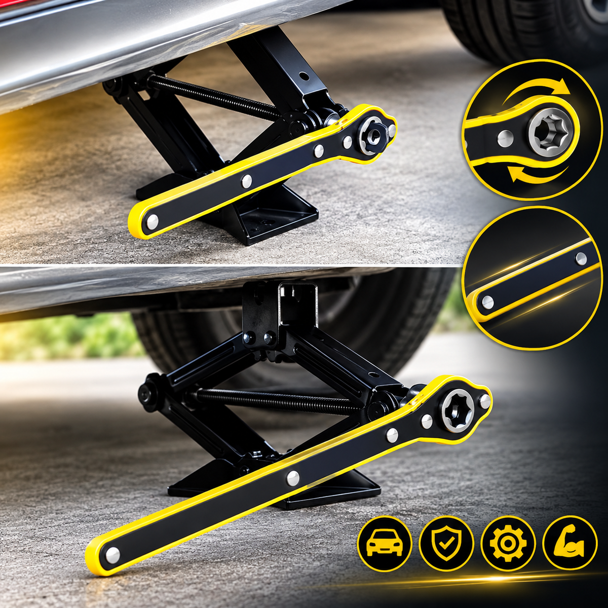 |FREE DELIVERY| Universal Car Jack Ratchet Wrench 360° Swivel Tool