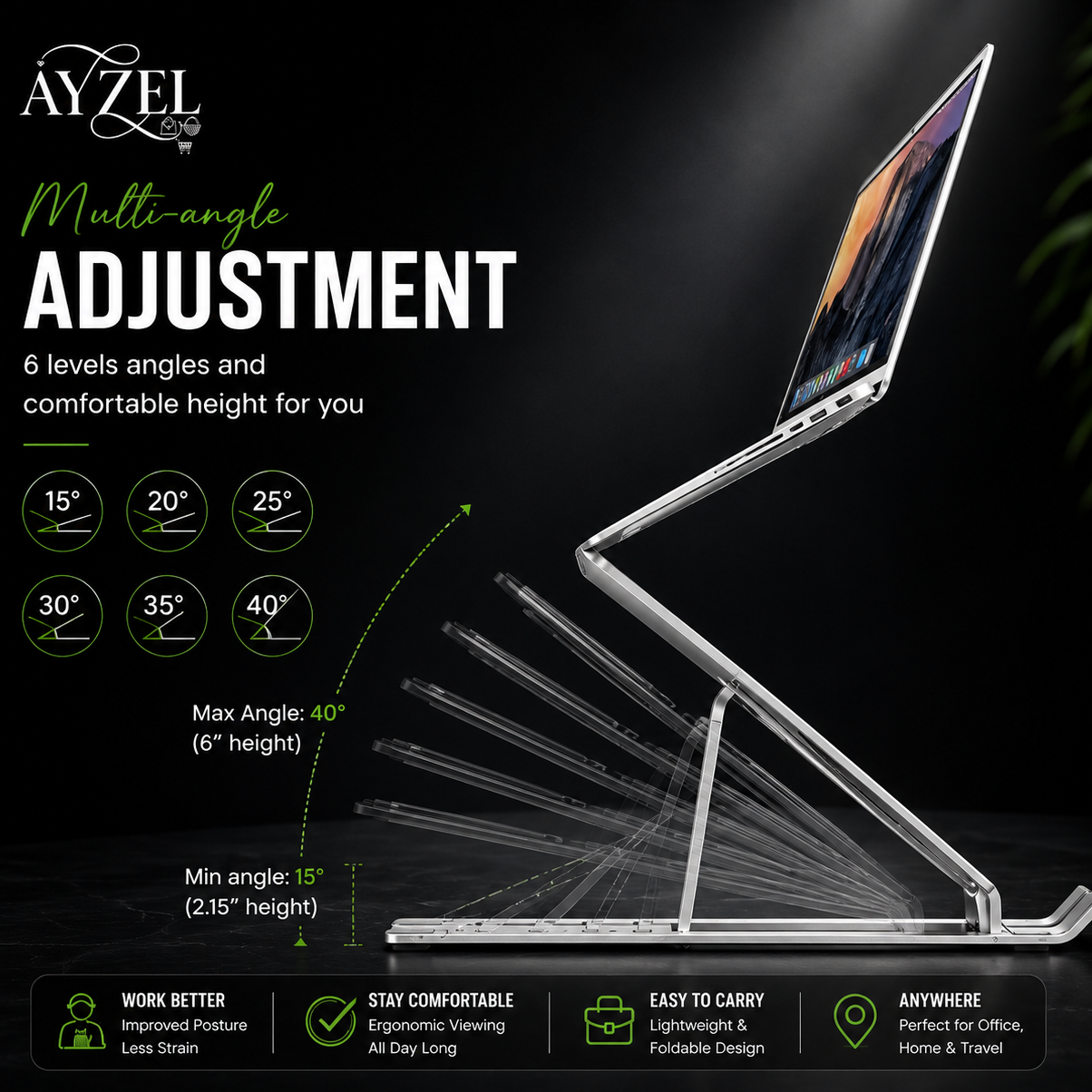 (Free Delivery) Aluminium Foldable Laptop Stand