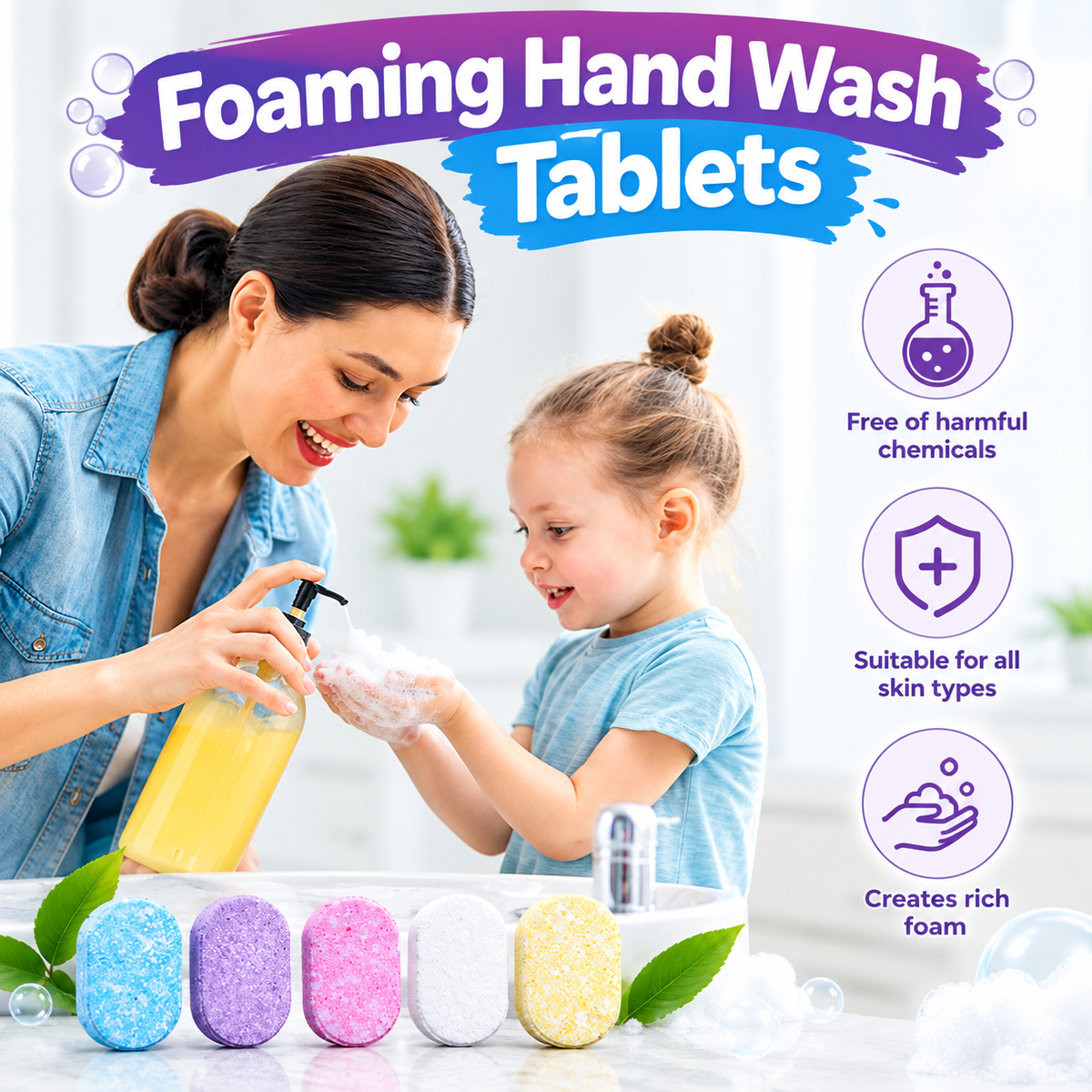 |FREE DELIVERY| Foaming Hand Wash Tablets – Pack of 5