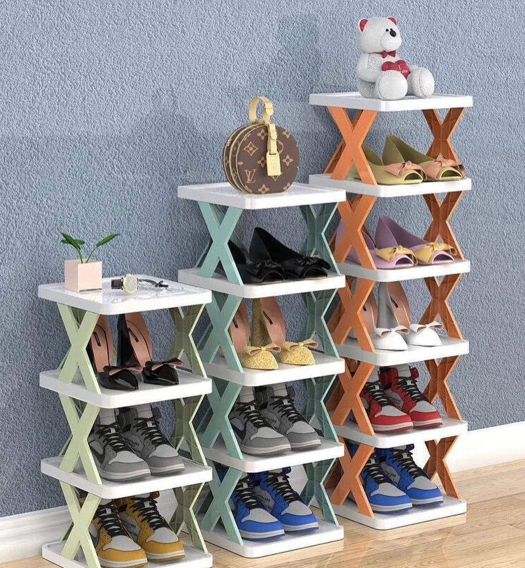 5 layer Folding Shoes Rack, Plastic Adjustable Shoe Rack – Ayzel Store
