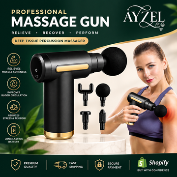 |FREE DELIVERY| Mini Massage Gun, 4 Heads, 6 Levels & LCD Display