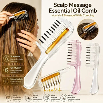 |FREE DELIVERY| Transparent Essential Oil Applicator & Scalp Massager Comb