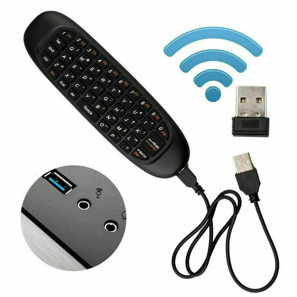 |FREE DELIVERY| C120 Fly Mouse – Wireless Keyboard Air Mouse with 7-Color Backlight